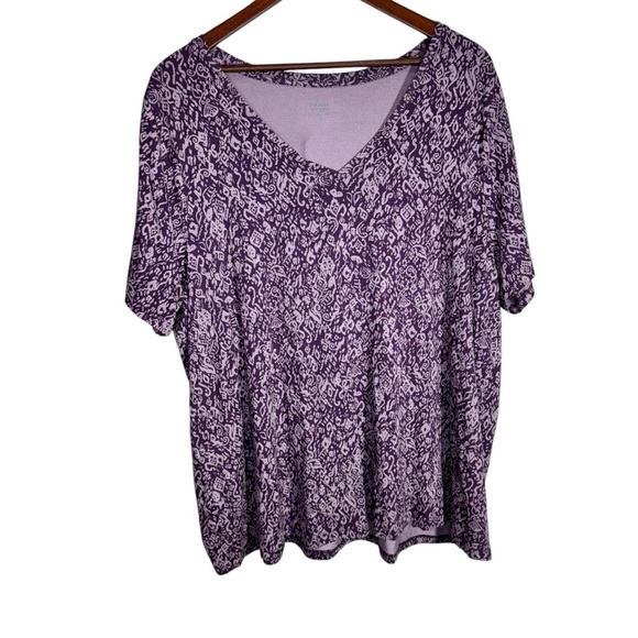 Modern-Fit Vneck Tee Purple Graphic Print Size 2x NWT Brand New - Picture 3 of 12